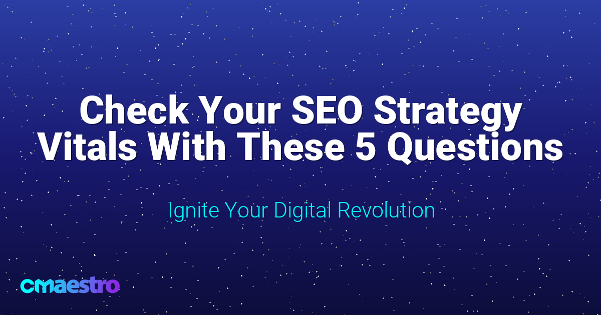 Check Your SEO Strategy Vitals With These 5 Questions